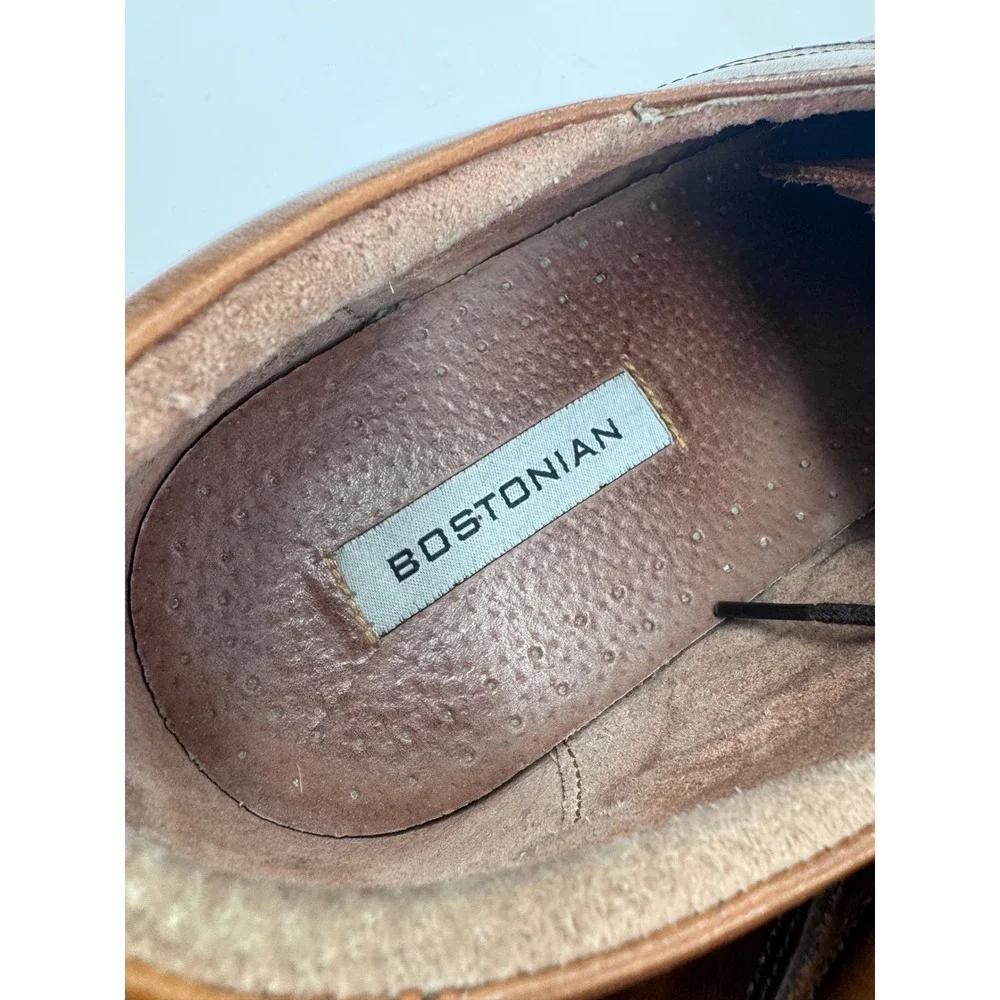 Bostonian Leather Oxford Shoes Men 12W Brown Split Toe Lace Up Derby 28966